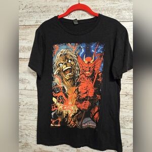 Classic 2018 Iron Maiden Legacy Of The Beast Graphic Black Metal T Shirt Size M.